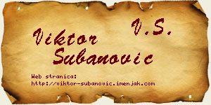 Viktor Subanović vizit kartica